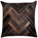 Canvello Genuine Cowhide Leather Decorative Throw Pillows - Handmade Patchwork Boho Accent Pillows For Sofa, Couch, Bed, Chair - Western Southwestern Farmhouse Pillow Covers With Feather Down Insert Included)