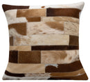 Canvello Genuine Cowhide Leather Decorative Throw Pillows - Handmade Patchwork Boho Accent Pillows For Sofa, Couch, Bed, Chair - Western Southwestern Farmhouse Pillow Covers With Feather Down Insert Included)