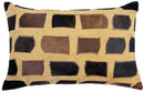 Canvello Genuine Cowhide Leather Decorative Throw Pillows - Handmade Patchwork Boho Accent Pillows For Sofa, Couch, Bed, Chair - Western Southwestern Farmhouse Pillow Covers With Feather Down Insert Included