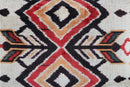 Canvello Geometric Orange Ivory Handmade 16x24 Silk Velvet Pillow, Organic Veg Dyed, Down/Feather Filled