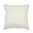 Canvello Grandcanyon Geometric Gold Foil Cotton Pillow, White