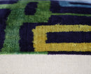 Canvello Green Blue  Handmade 16x24 Silk Velvet Pillow, Organic Veg Dyed, Down/Feather Filled