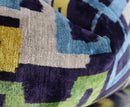 Canvello Green Blue  Handmade 16x24 Silk Velvet Pillow, Organic Veg Dyed, Down/Feather Filled
