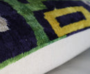 Canvello Green Blue  Handmade 16x24 Silk Velvet Pillow, Organic Veg Dyed, Down/Feather Filled