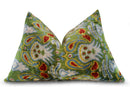 Canvello Green Handmade 16x24 Silk Velvet Pillow, Organic Veg Dyed, Down/Feather Filled