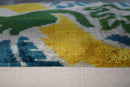 Canvello Green Yellow Blue Handmade 16x24 Silk Velvet Pillow, Organic Veg Dyed, Down/Feather Filled