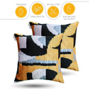 Canvello Handmade Black And Yellow Pillows - 18x18 | Set of 2 |