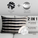 Canvello Handmade Black White Decorative Pillow and Insert | 16x24 in