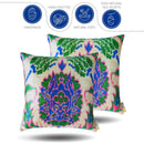 Canvello Handmade Blue And Green Pillow - 18x18 |Pack of 2|