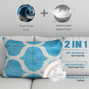 Canvello Handmade Blue Velvet Lumbar Pillow For Sofa - 16x24 in