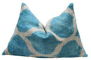 Canvello Handmade Blue Velvet Lumbar Pillow For Sofa - 16x24 in
