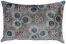Canvello Handmade Gray Blue Velvet Throw Pillows - 16X24 in