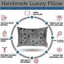 Canvello Handmade Gray Blue Velvet Throw Pillows - 16X24 in