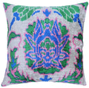 Canvello Handmade Green Blue Velvet Throw Pillow - 20x20