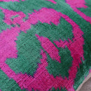 Canvello Handmade Green Pink Velvet Throw Pillow - 20x20