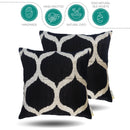 Canvello Handmade Luxury Black Square Pillow - Set of 2 |18x18|