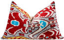 Canvello Handmade Luxury Decorative Pillow Cover & Premium Down Feather Insert Super Soft Velvet Silk Throw Cushion Gray Red Blue 16x24 in