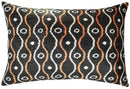 Canvello Handmade Luxury Gold Black Pillow with Down Insert - 16x24 in