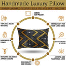 Canvello Handmade Luxury Gold Black Pillow with Down Insert - 16x24 in