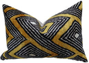 Canvello Handmade Luxury Gold Black Pillow with Down Insert - 16x24 in