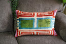 Canvello Handmade Luxury Green Pink Velvet Throw Pillows - 16"x24"