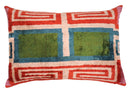 Canvello Handmade Luxury Green Pink Velvet Throw Pillows - 16"x24"