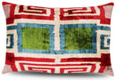 Canvello Handmade Luxury Green Pink Velvet Throw Pillows - 16"x24"