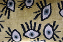 Canvello Handmade Luxury Handmade Velvet Silk Evil Eye Throw Pillow With Down Insert