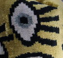 Canvello Handmade Luxury Handmade Velvet Silk Evil Eye Throw Pillow With Down Insert