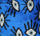 Canvello Handmade Luxury Handmade Velvet Silk Evil Eye Throw Pillow With Down Insert