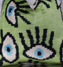 Canvello Handmade Luxury Handmade Velvet Silk Evil Eye Throw Pillow With Down Insert