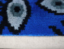 Canvello Handmade Luxury Handmade Velvet Silk Evil Eye Throw Pillow With Down Insert