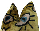 Canvello Handmade Luxury Handmade Velvet Silk Evil Eye Throw Pillow With Down Insert