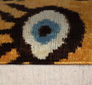 Canvello Handmade Luxury Handmade Velvet Silk Evil Eye Throw Pillow With Down Insert