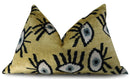 Canvello Handmade Luxury Handmade Velvet Silk Evil Eye Throw Pillow With Down Insert