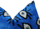 Canvello Handmade Luxury Handmade Velvet Silk Evil Eye Throw Pillow With Down Insert