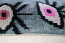 Canvello Handmade Luxury Handmade Velvet Silk Evil Eye Throw Pillow With Down Insert