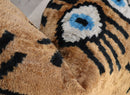 Canvello Handmade Luxury Handmade Velvet Silk Evil Eye Throw Pillow With Down Insert- 16x24 in