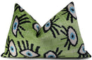 Canvello Handmade Luxury Handmade Velvet Silk Evil Eye Throw Pillow With Down Insert
