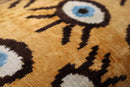 Canvello Handmade Luxury Handmade Velvet Silk Evil Eye Throw Pillow With Down Insert