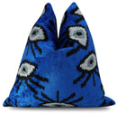 Canvello Handmade Luxury Handmade Velvet Silk Evil Eye Throw Pillow With Down Insert