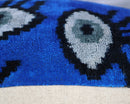 Canvello Handmade Luxury Handmade Velvet Silk Evil Eye Throw Pillow With Down Insert