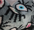 Canvello Handmade Luxury Handmade Velvet Silk Evil Eye Throw Pillow With Down Insert