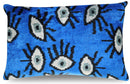 Canvello Handmade Luxury Handmade Velvet Silk Evil Eye Throw Pillow With Down Insert