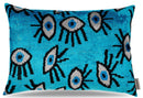 Canvello Handmade Luxury Handmade Velvet Silk Evil Eye Throw Pillow With Down Insert