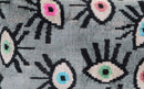 Canvello Handmade Luxury Handmade Velvet Silk Evil Eye Throw Pillow With Down Insert