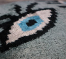 Canvello Handmade Luxury Handmade Velvet Silk Evil Eye Throw Pillow With Down Insert
