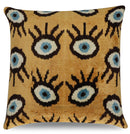 Canvello Handmade Luxury Handmade Velvet Silk Evil Eye Throw Pillow With Down Insert