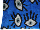 Canvello Handmade Luxury Handmade Velvet Silk Evil Eye Throw Pillow With Down Insert