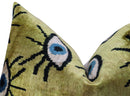 Canvello Handmade Luxury Handmade Velvet Silk Evil Eye Throw Pillow With Down Insert